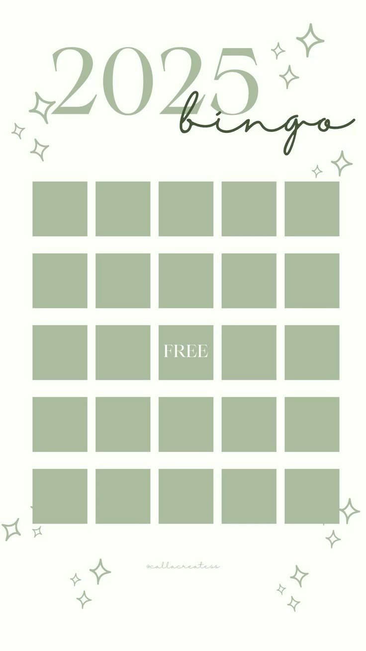 2025 Bingo Blank Template with Bingo Cards For 2025
