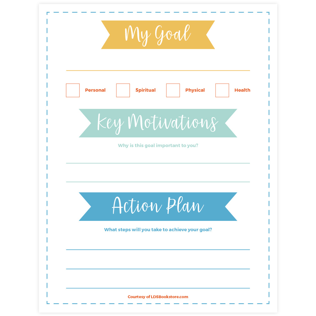 2025 Lds Goal Setting Worksheet within Lds Youth Goals Printable Free 2025