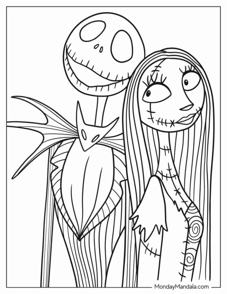 22 Nightmare Before Christmas Coloring Pages (Free Pdfs) pertaining to Jack Skellington Printable Images