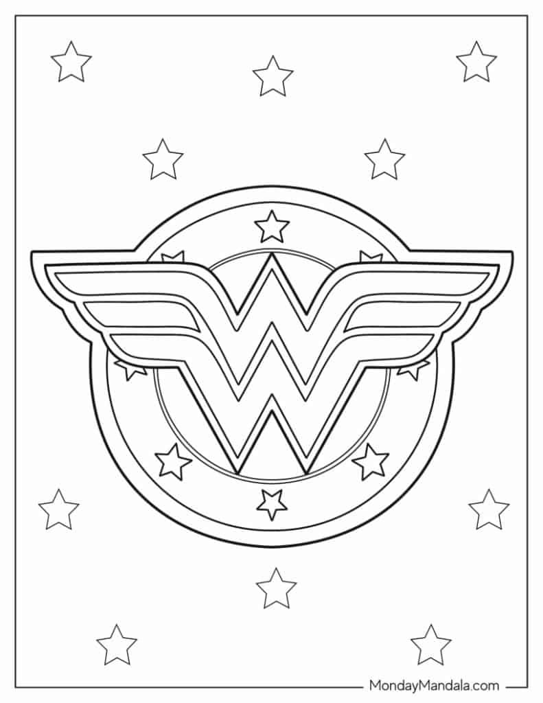 24 Wonder Woman Coloring Pages (Free Pdf Printables) in Free Printable Wonder Woman