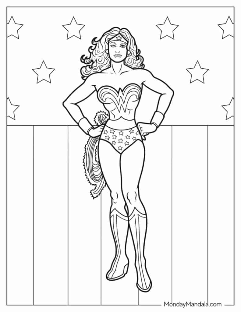 24 Wonder Woman Coloring Pages (Free Pdf Printables) throughout Free Wonder Woman Printables