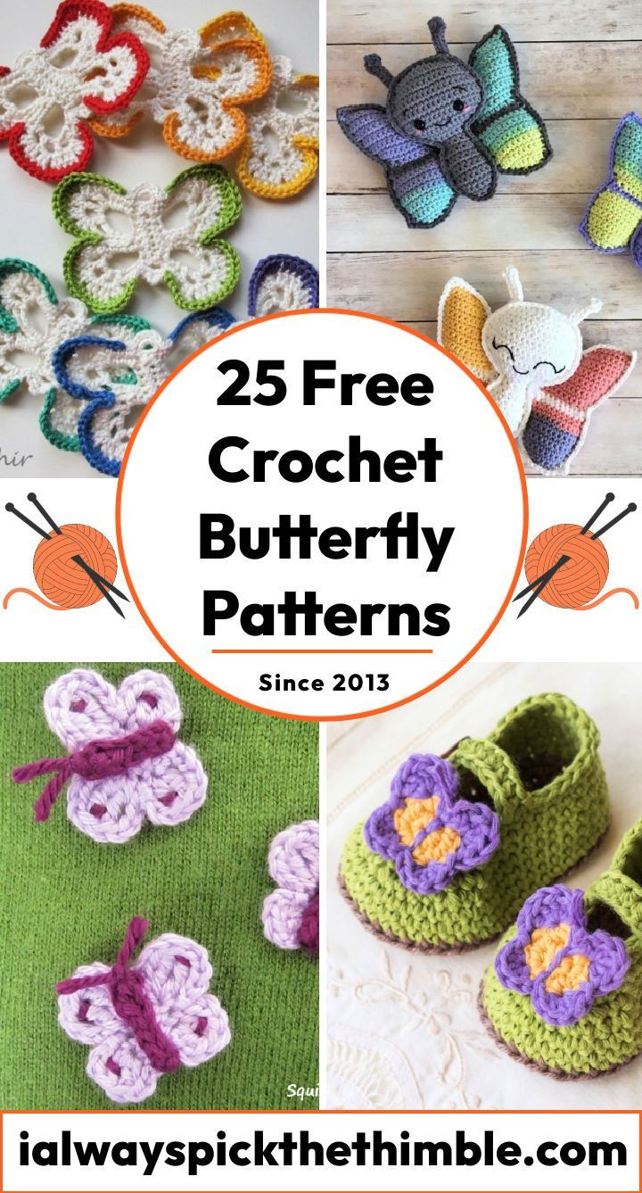 25 Free Crochet Butterfly Patterns {Pdf Pattern} pertaining to Printable Free Crochet Butterfly Patterns to Print