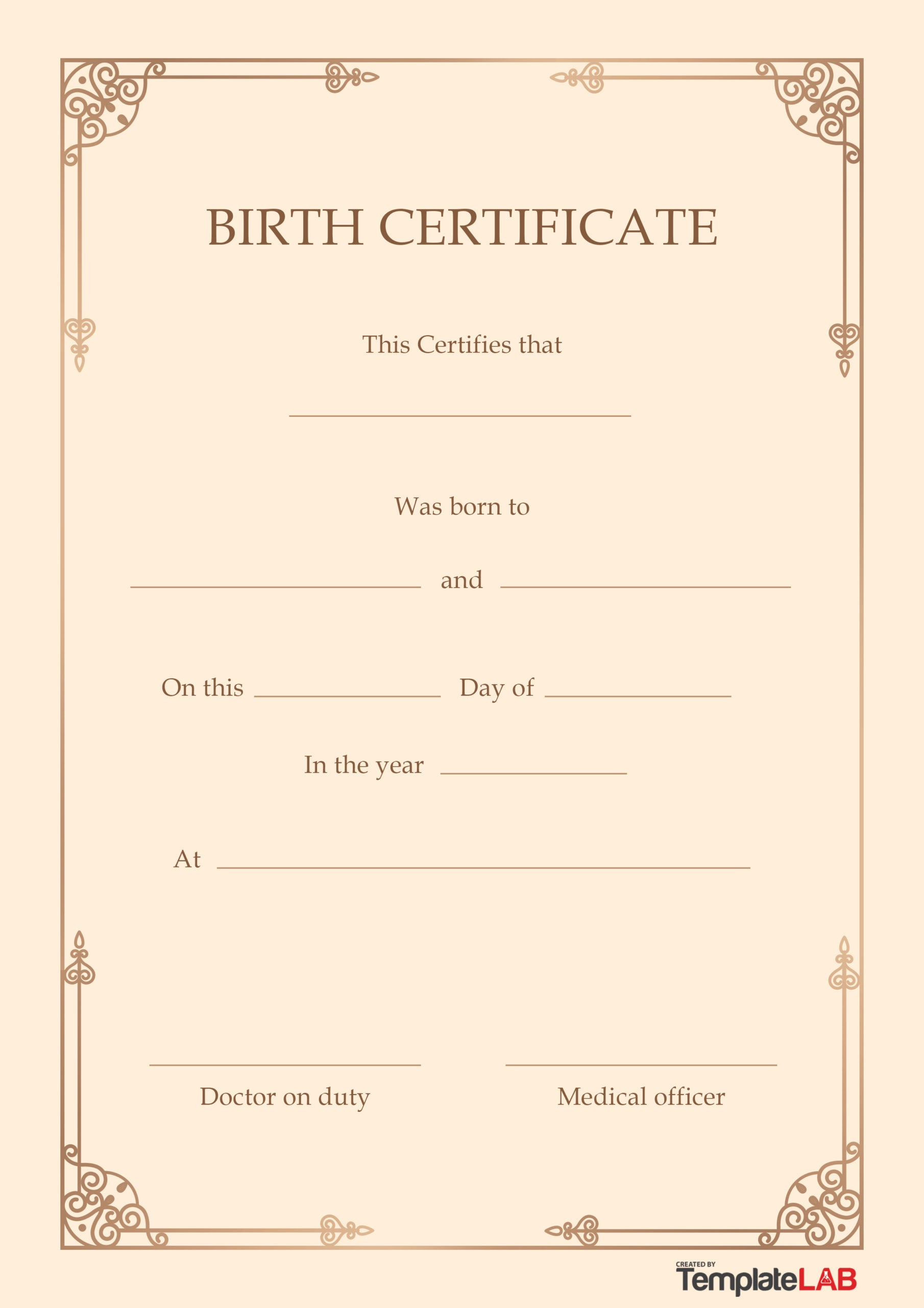 27 Birth Certificate Templates (Word, Ppt &amp;amp; Pdf) ᐅ Templatelab intended for Free Printable Doll Birth Certificate
