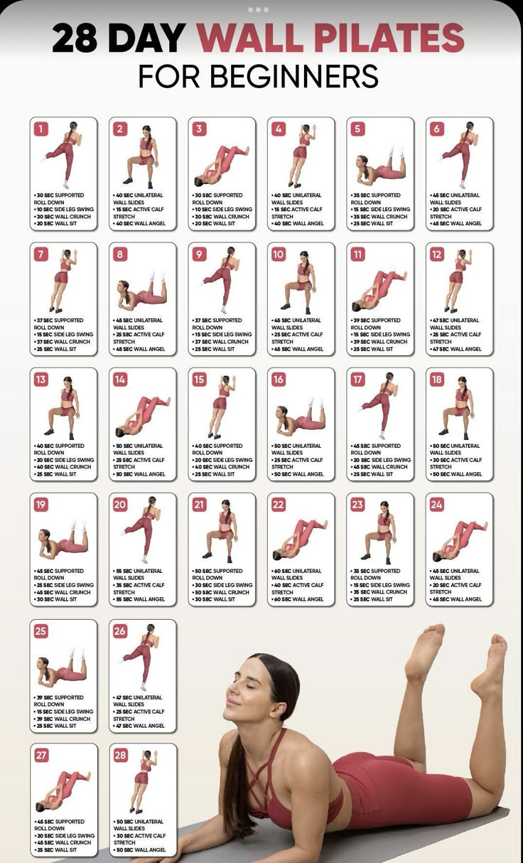 28 Day Wall Pilates Challenge: Strengthen, Tone, Transform! for 28 Day Wall Pilates Challenge Free Printable