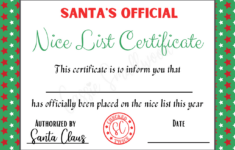 3 Adorably Cute Santa Nice List Certificates – Cassie Smallwood regarding Printable Nice List Certificate Free