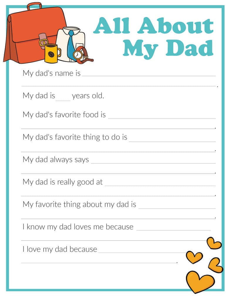 3 Free &amp;quot;All About My Dad&amp;quot; Printables in Free All About Dad Printable
