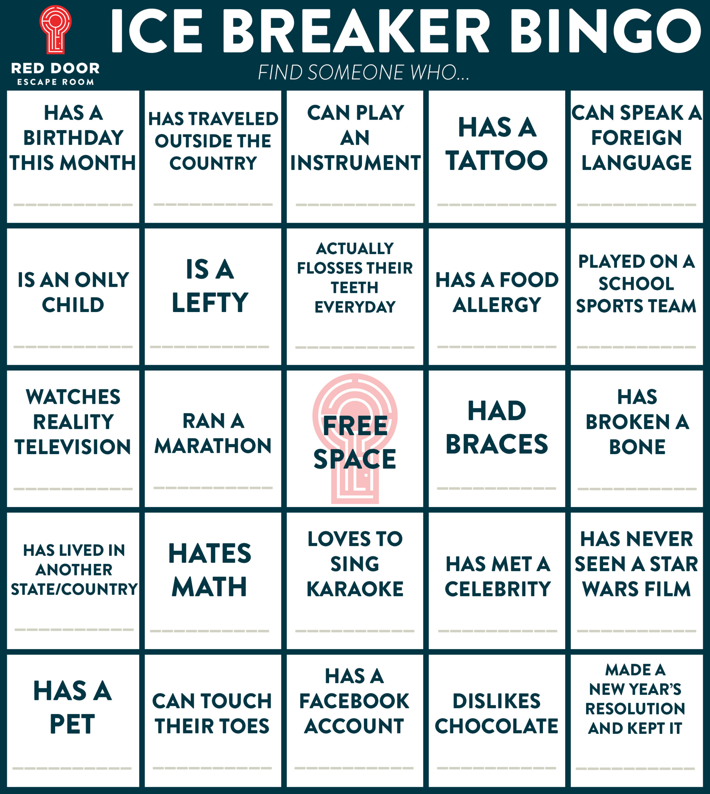3 Great Ice Breaker Activities For Team Building At Work - Red pertaining to Bingo Card Ice Breaker