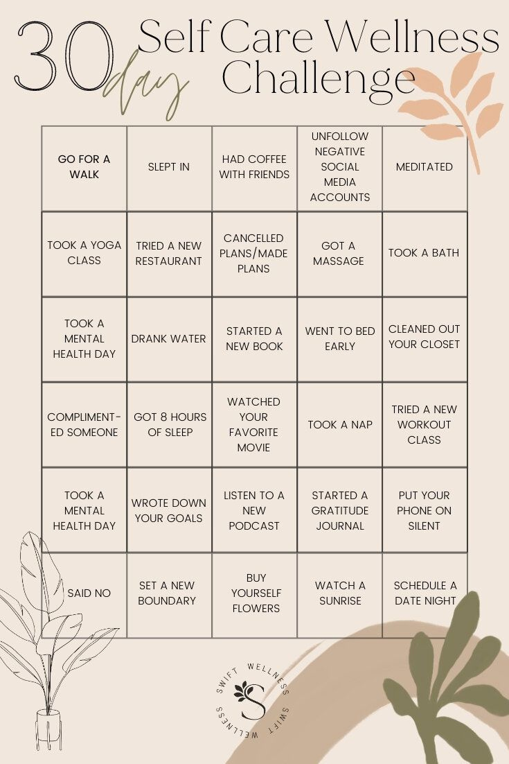 30 Day Self-Care Bingo Card Challenge (Downloadable Pdf!) | Swift with Self Care Bingo Cards