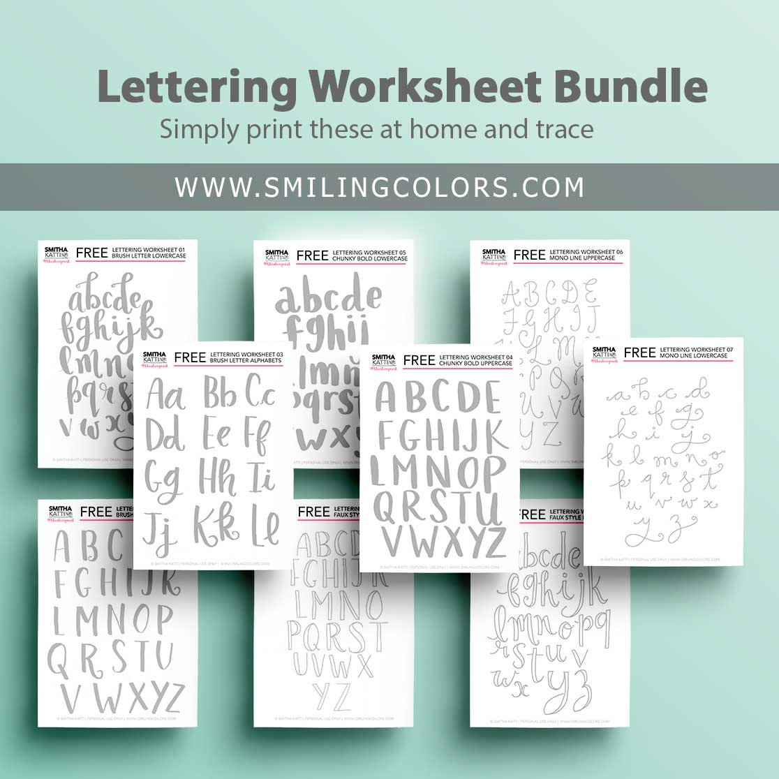 30+ Free Lettering Worksheets: Print &amp;amp; Start Practicing! inside Free Printable Hand Lettering Worksheets