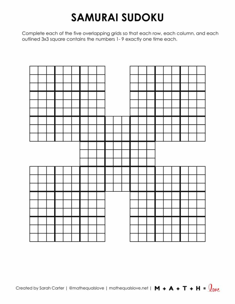 36 Free Samurai Sudoku Printable Puzzles (Pdf) in Free Printable Samurai Sudoku Puzzles
