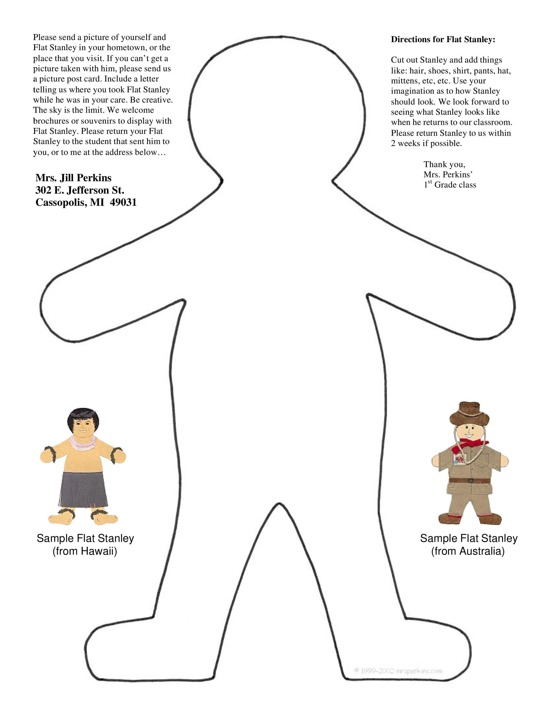 37 Flat Stanley Templates &amp;amp; Letter Examples ᐅ Templatelab inside Free Printable Flat Stanley Template