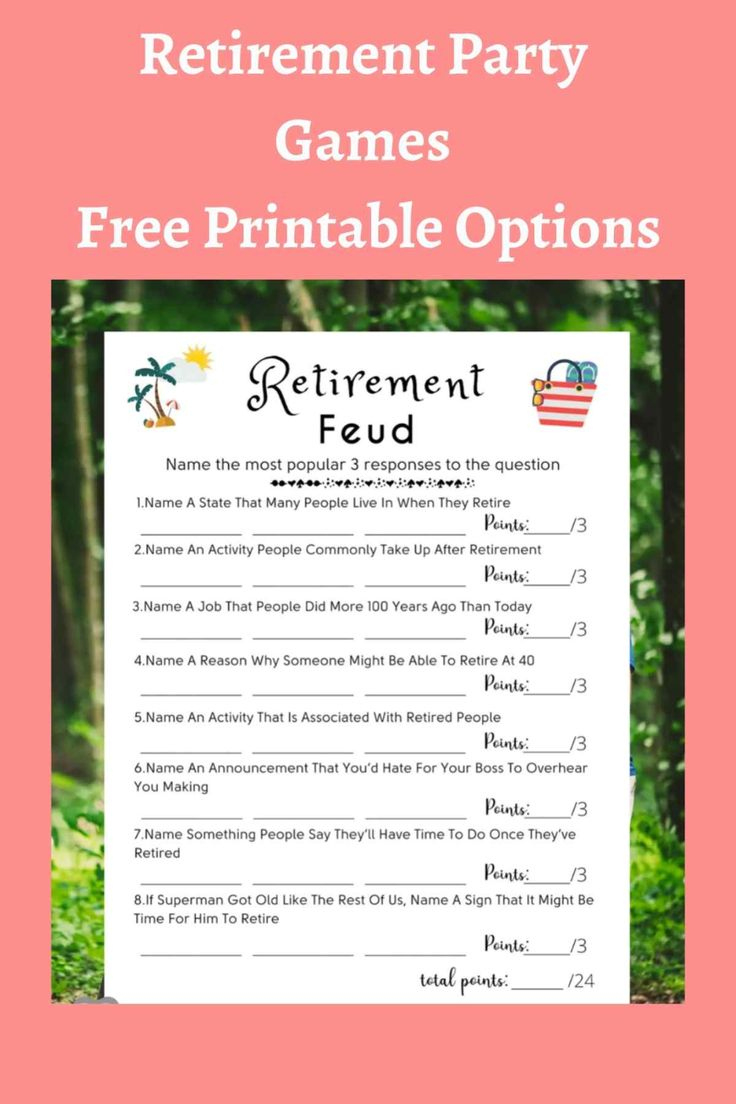 37 Retirement Party Games Free Printable Options - Fun Party Pop inside Retirement Party Games Free Printable