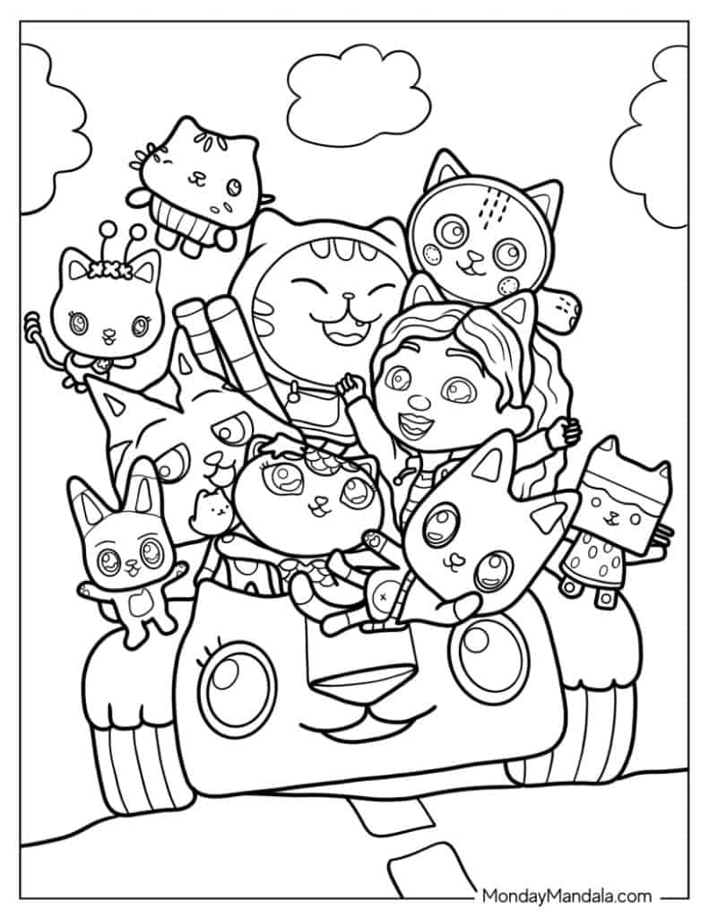 38 Gabby&amp;#039;S Dollhouse Coloring Pages (Free Pdf Printables) intended for Gabby Dollhouse Free Printables