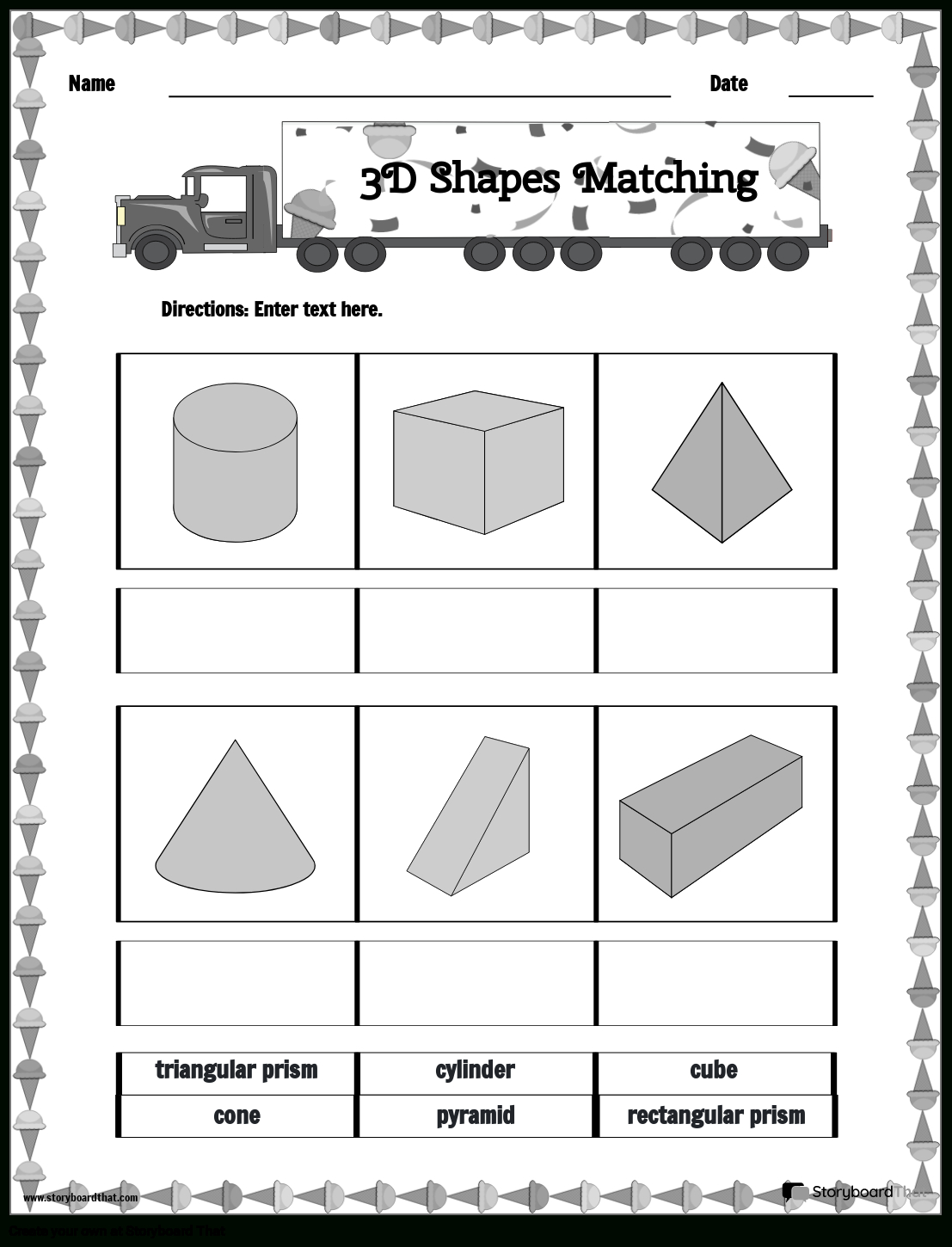 3D Shapes Worksheets: Free &amp;amp; Printable From Storyboard That intended for Free Printable Assessment For Shapes