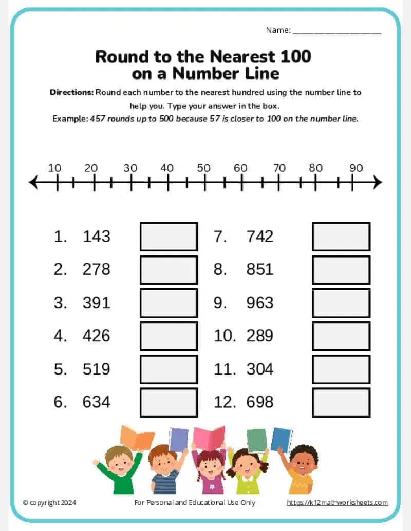 3Rd Grade Rounding Numbers Worksheets - K12 Math Worksheets within Free Printable Worksheets For 3rd Grade