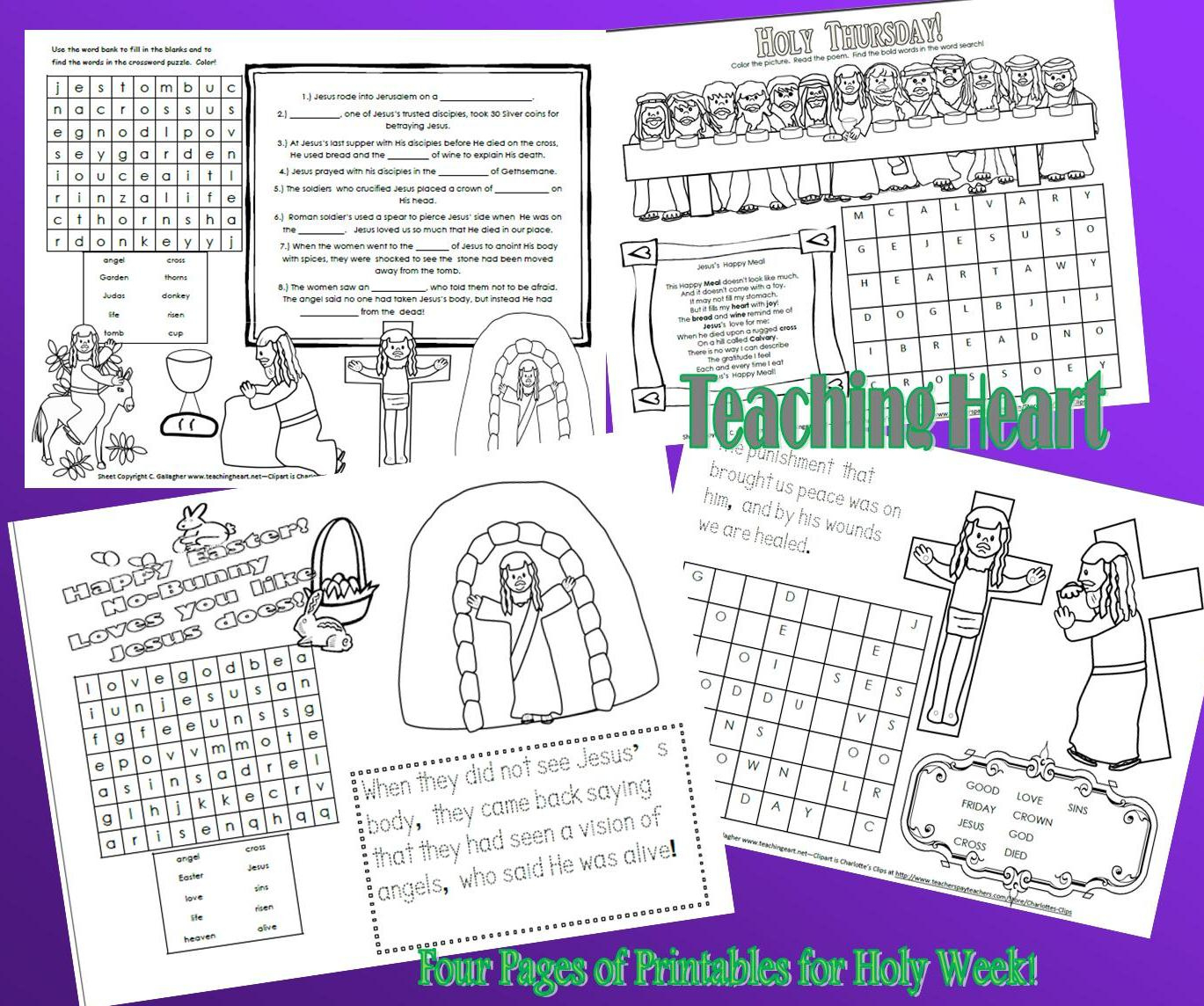 4 Easter Printable Activities! – Teaching Heart Blog with Holy Week Free Printables