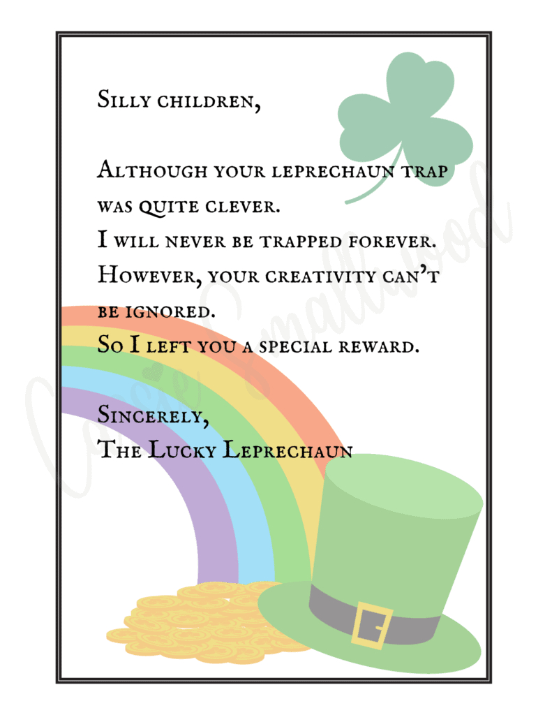4 Funny Free Printable Leprechaun Letters And Notes - Cassie Smallwood inside Free Printable Leprechaun Trap Notes