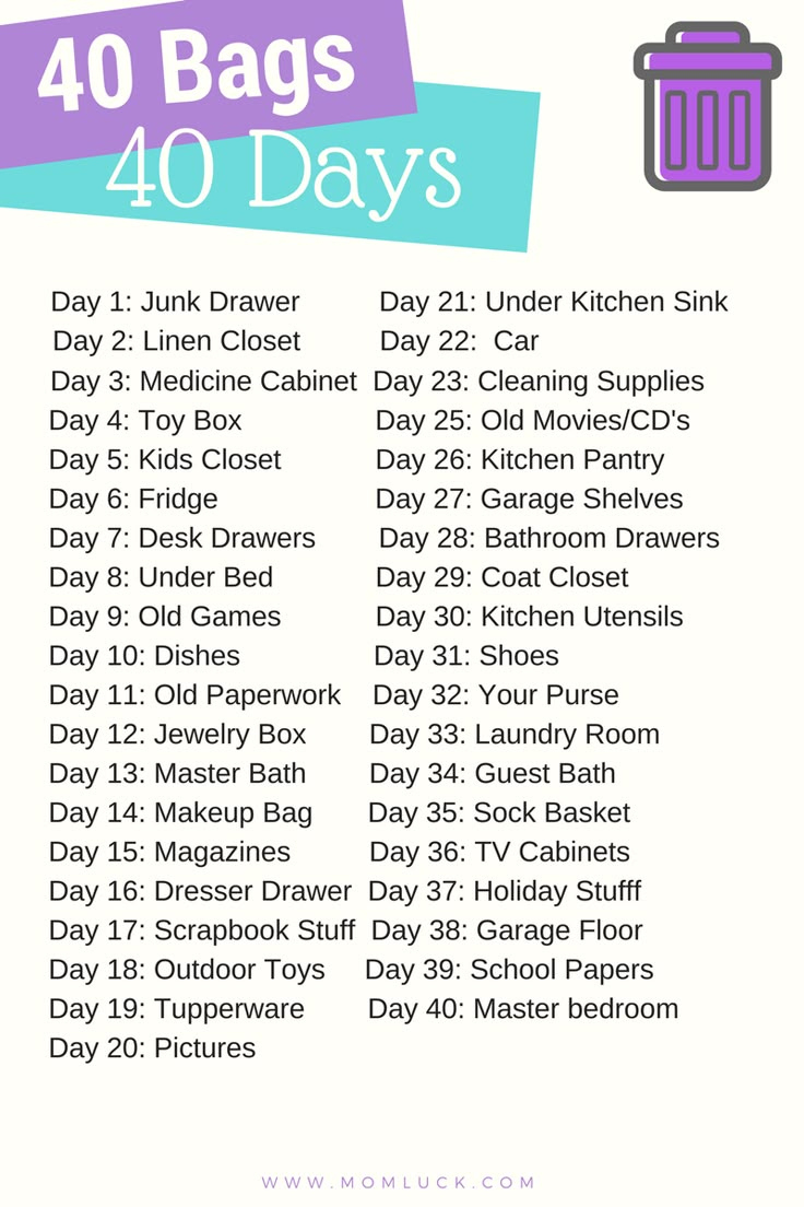 40 Bags In 40 Days Free Printable-Take The Challenge with 40 Bags in 40 Days Printable