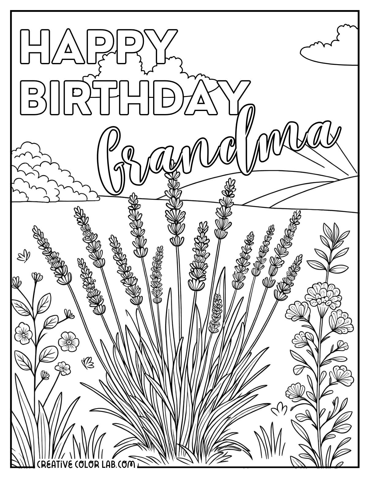 46 Happy Birthday Coloring Pages | Free Pdf Printables intended for Happy Birthday Grandma Printable