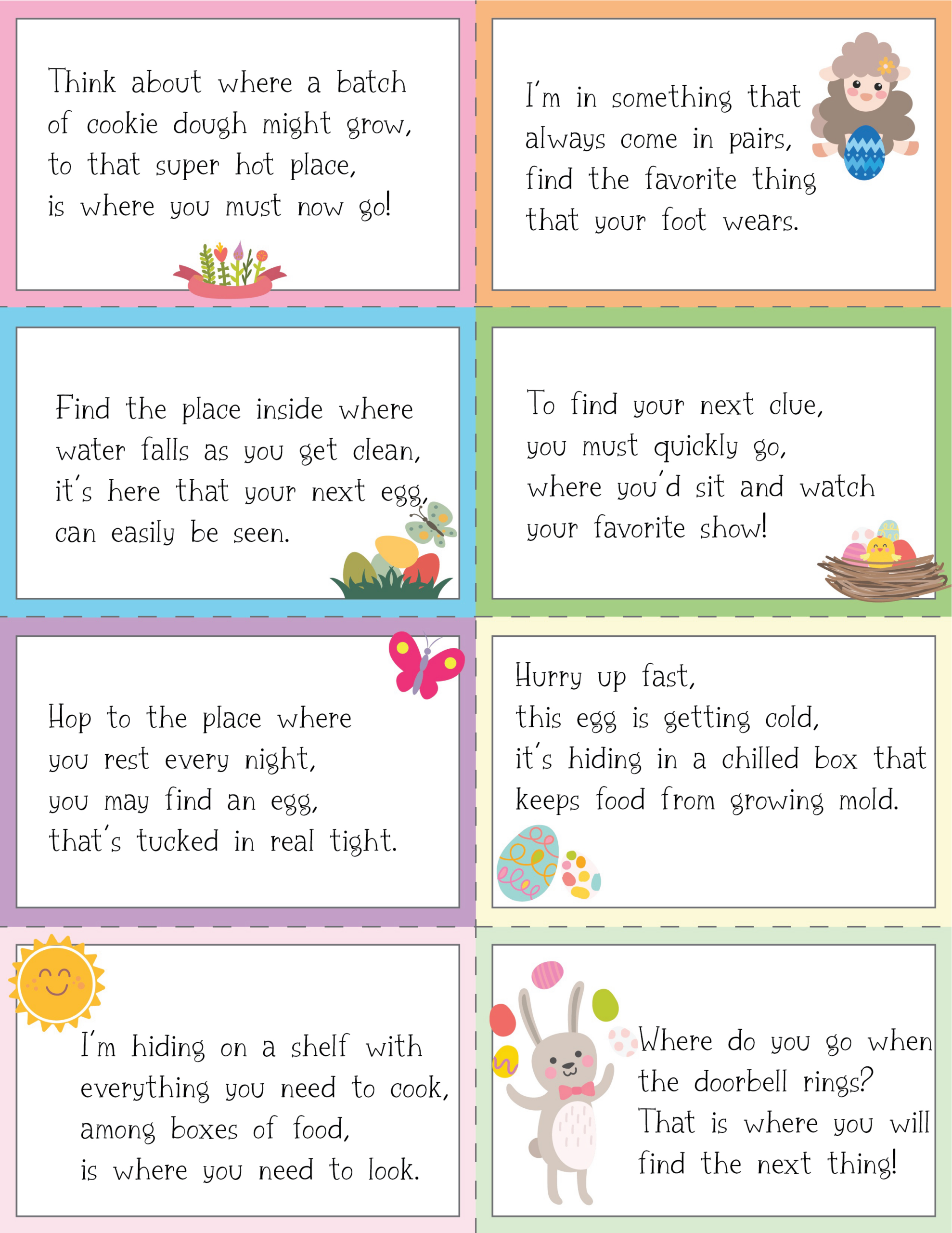 48 Free Printable Easter Egg Hunt Riddles - Play Party Plan with Easter Egg Hunt Free Printable