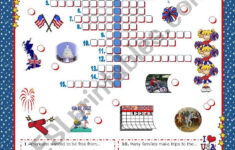 4Th Of July – Happy Birthday America! – Crossword Puzzle For in 4Th Of July Crossword Puzzle Printables