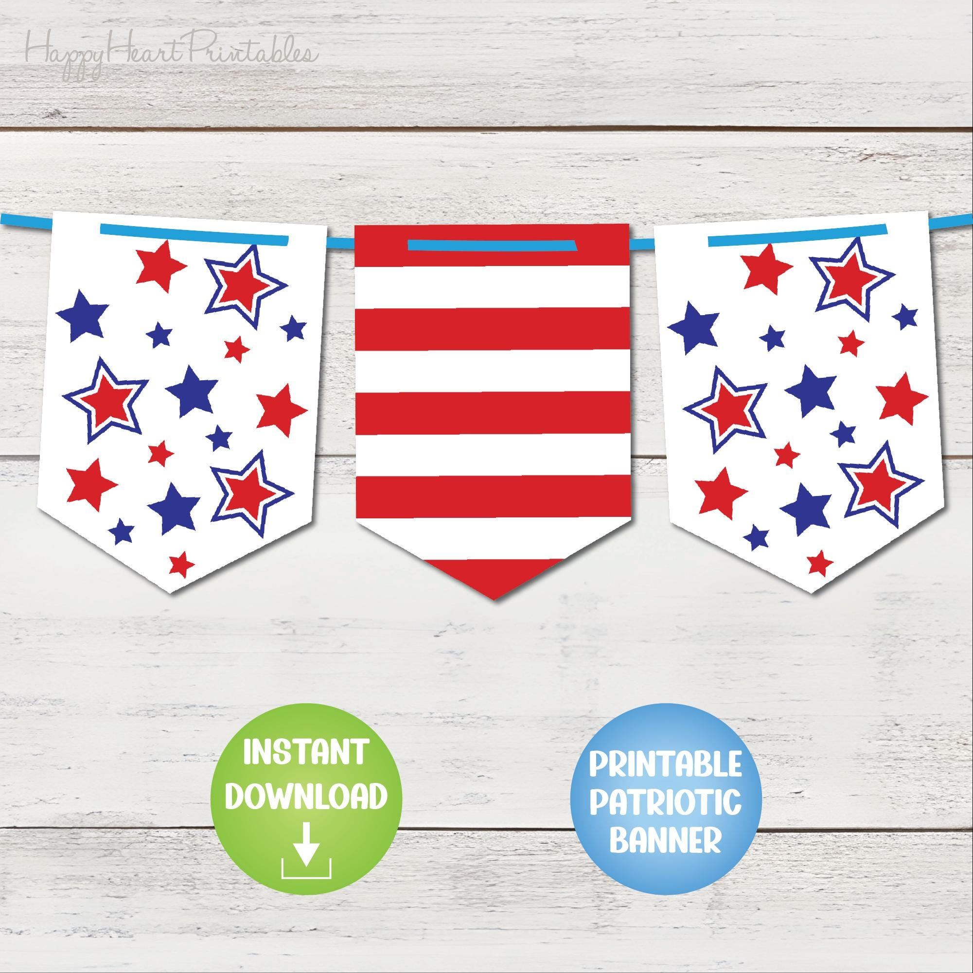 4Th Of July Printable Banner - Patriotic Printable Banner - Etsy throughout 4Th Of July Printable Banner