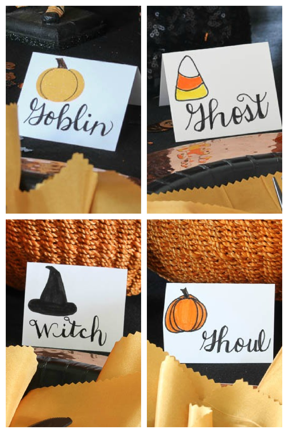 5 Easy Diy Halloween Place Cards - Bluesky At Home in Printable Halloween Place Cards