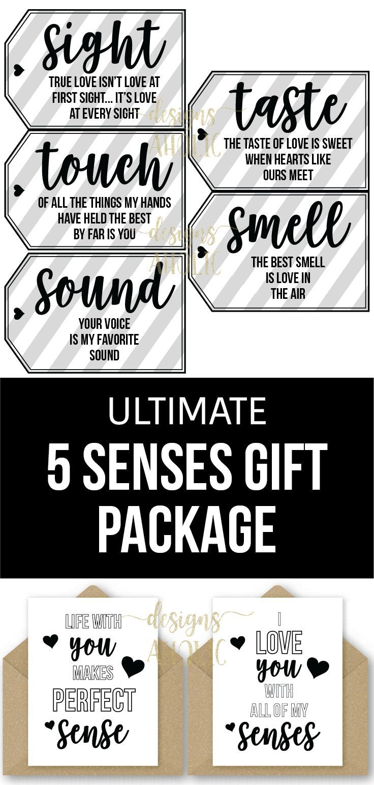 5 Senses Gift Tags &amp;amp; Cards - 5 Senses Gift Package Printables - 5 for Five Senses Gift Tags Free Printables