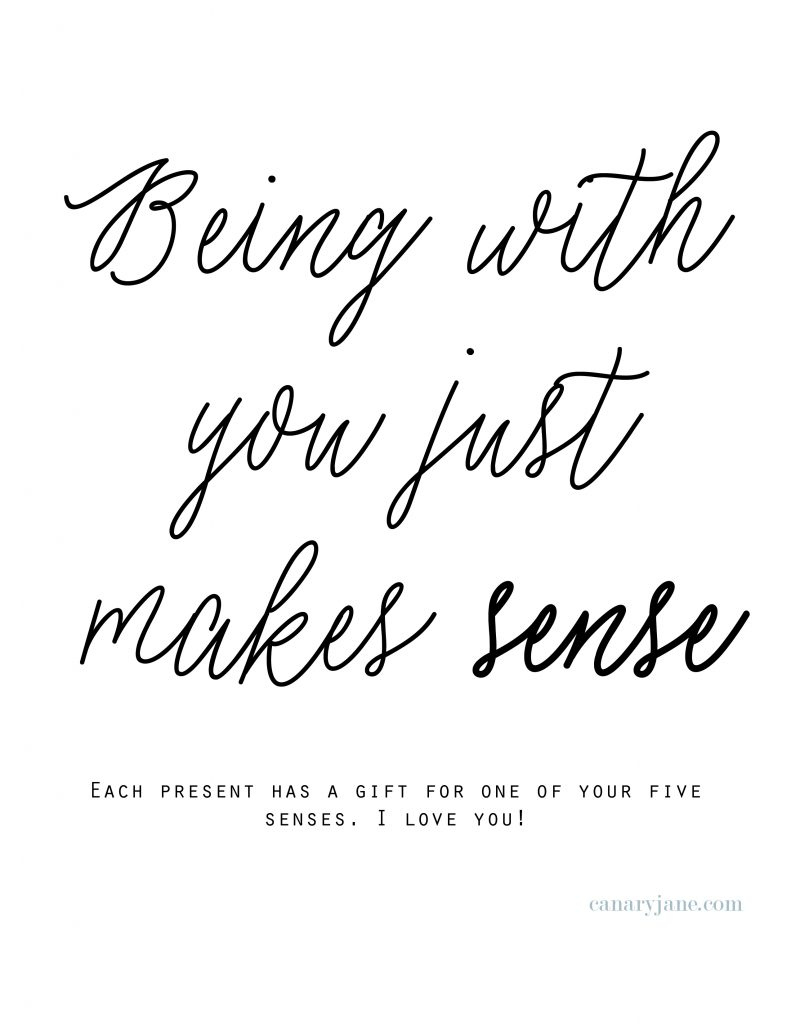 5 Senses Valentine Gift + Free Printable Tags – Canary Jane pertaining to Five Senses Gift Tags Free Printables
