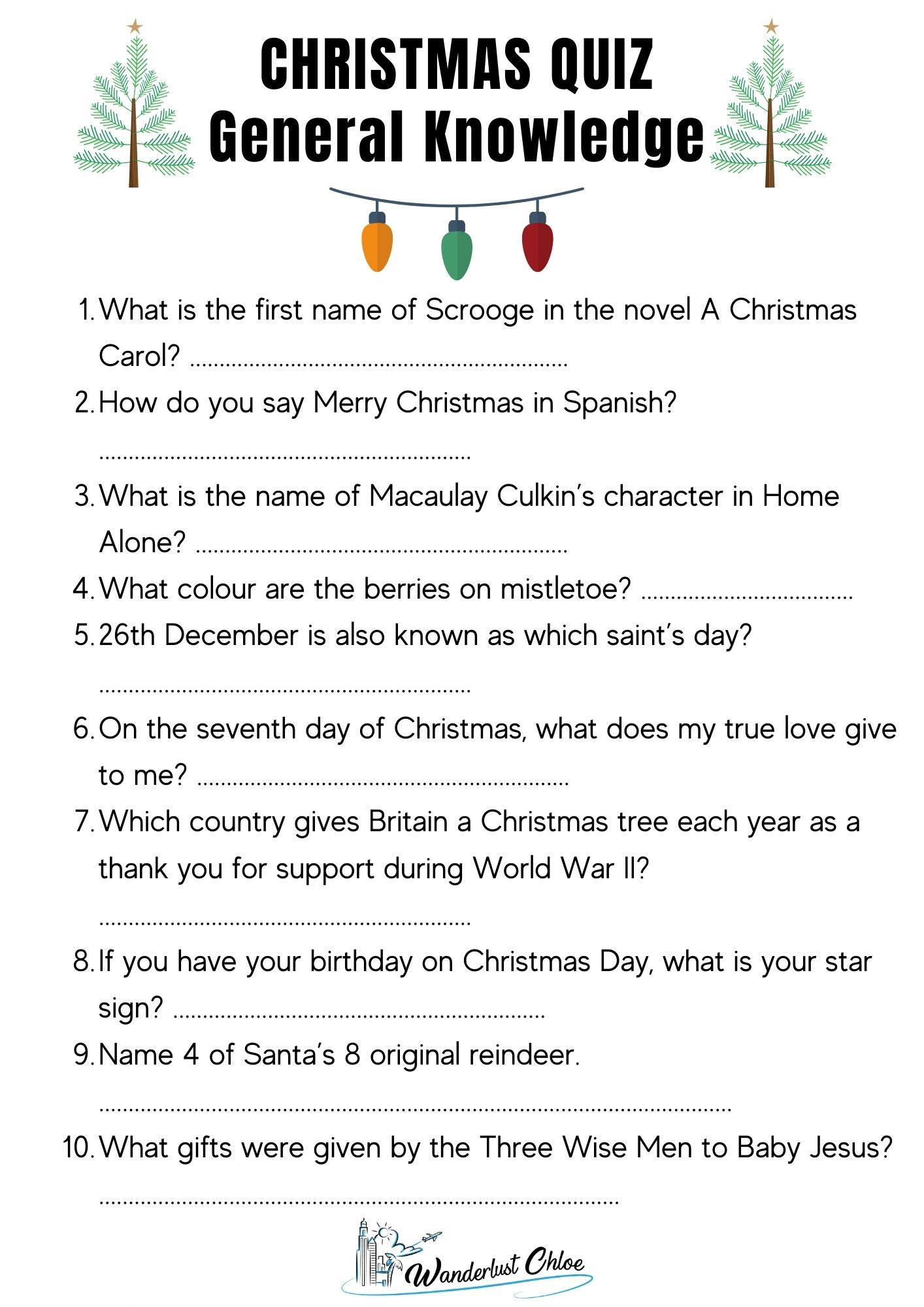 50 Christmas Quiz Questions + Printable Picture Rounds: 2025 inside December Trivia Questions And Answers Printable