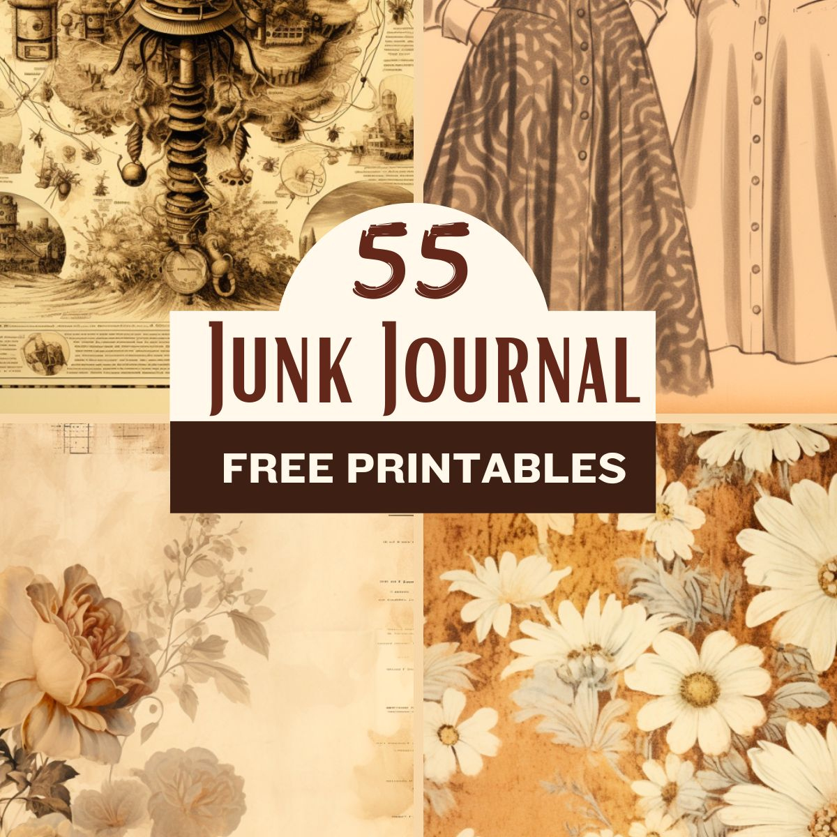 55+ Free Junk Journal Printables For Every Crafter! - Artsydee inside Vintage Ephemera Free Junk Journal Vintage Printables