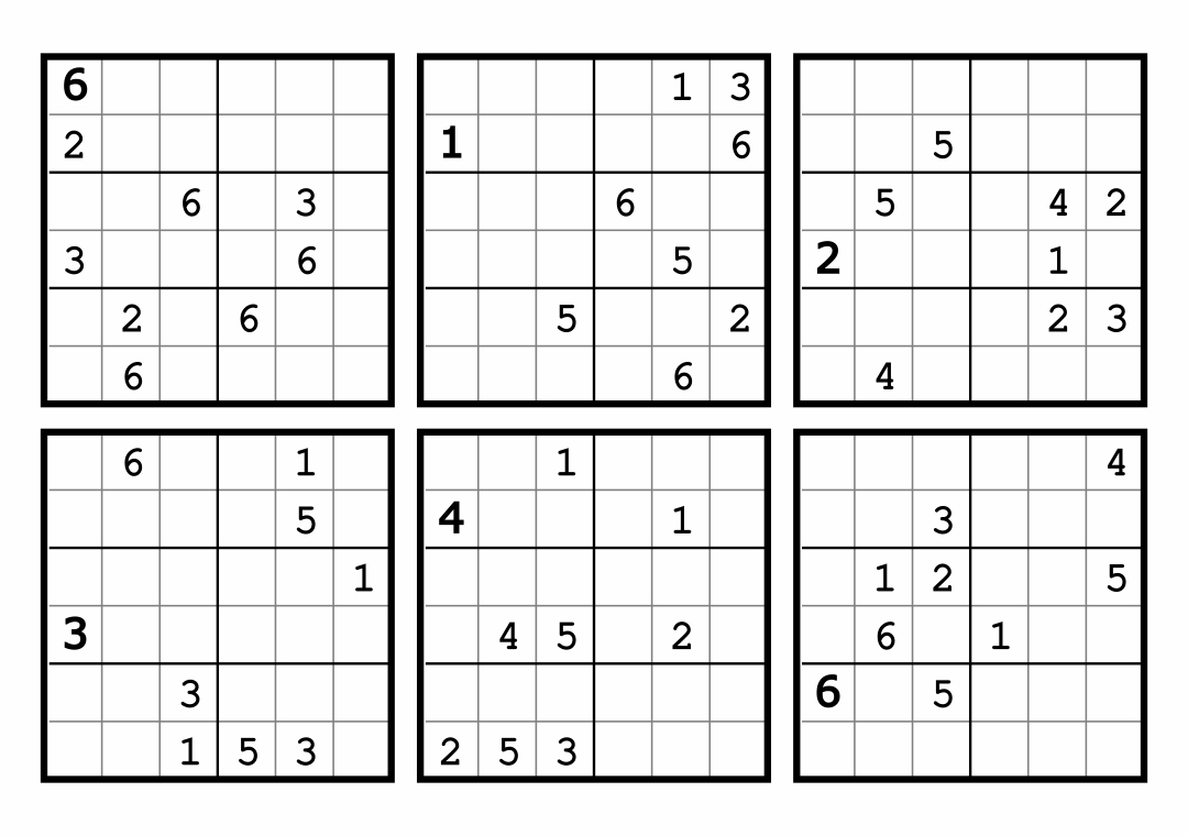 6 X 6 Sudoku - 7 Free Pdf Printables | Printablee - Worksheets Library pertaining to Free Printable Sudoku 6 Per Page