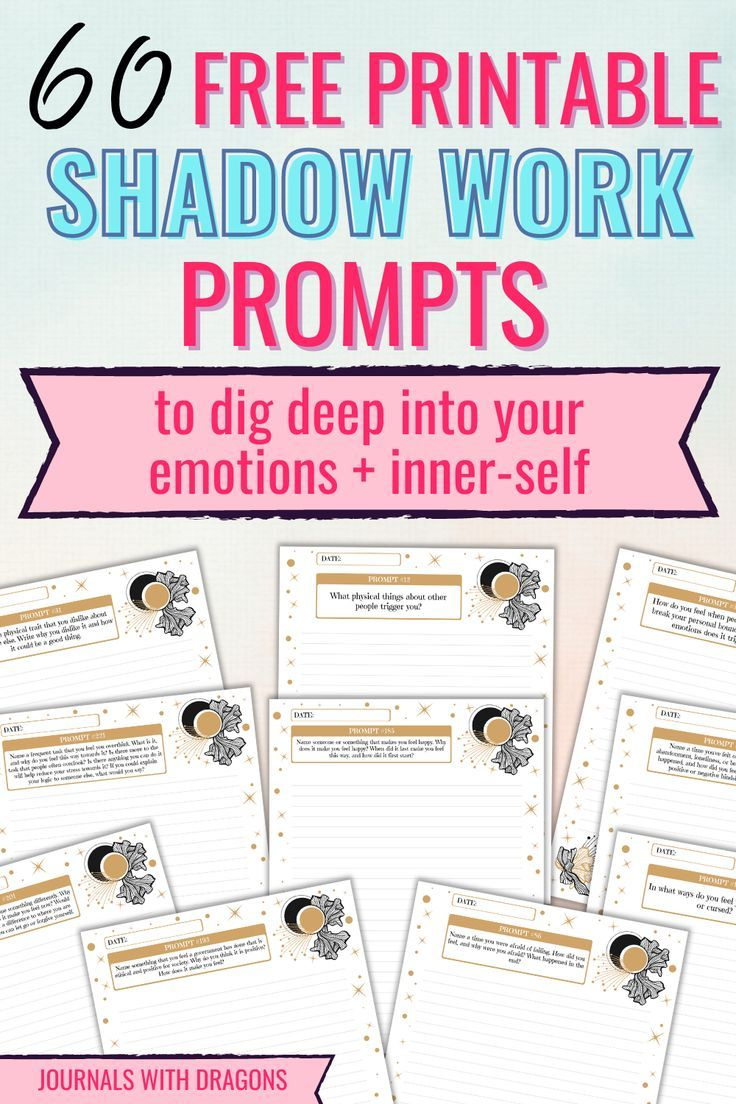 60 Free Printable Shadow Work Journal Prompts For Beginners To within Free Printable Shadow Work Worksheet