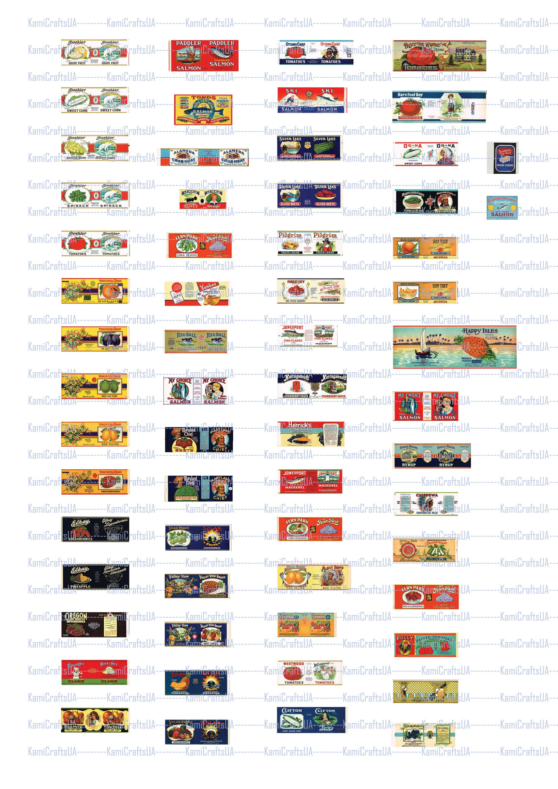 60 Printable Miniature Canned Food 1920-1940 For Miniature for Free Printable Miniature Labels