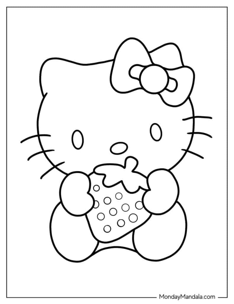 68 Hello Kitty Coloring Pages (Free Pdf Printables) intended for Hello Kitty Stencil Printable