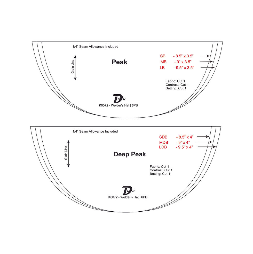 6Pb Welding Cap Pattern | 6 7/8&amp;quot; | Dbk Welding Caps throughout Downloadable Free Printable Free Printable Welding Cap Sewing Pattern