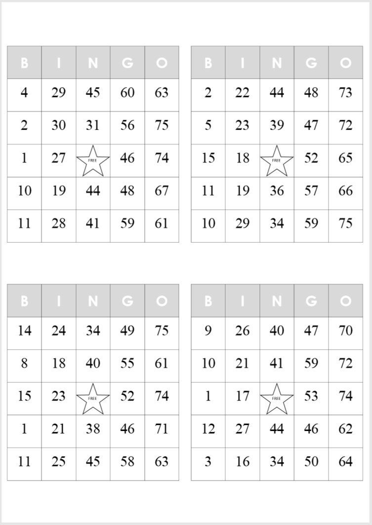 7 2020 - Bingo Cards (75 Number) Ideas | Bingo Cards, Bingo, Free throughout Printable Bingo Cards 4 Per Page