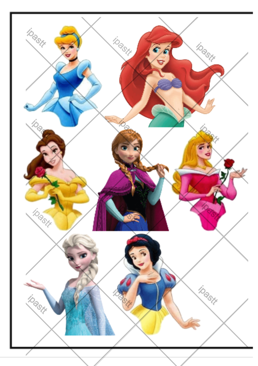 7 Disney Princesses Half Body 3 &amp;quot; Pre Cut Edible Cake Toppers With Ariel inside Half Body Disney Princess Cupcake Toppers Free Printable