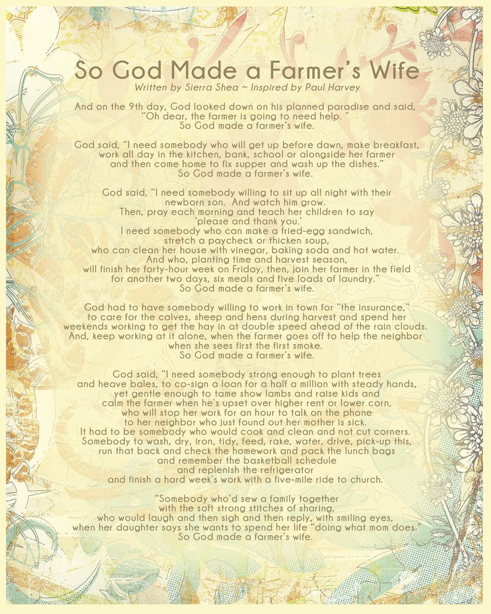 7 God Made A Farmer Ideas | Farmer, Farm Wife, Farmer Wife with So God Made A Farmer Printable Poem