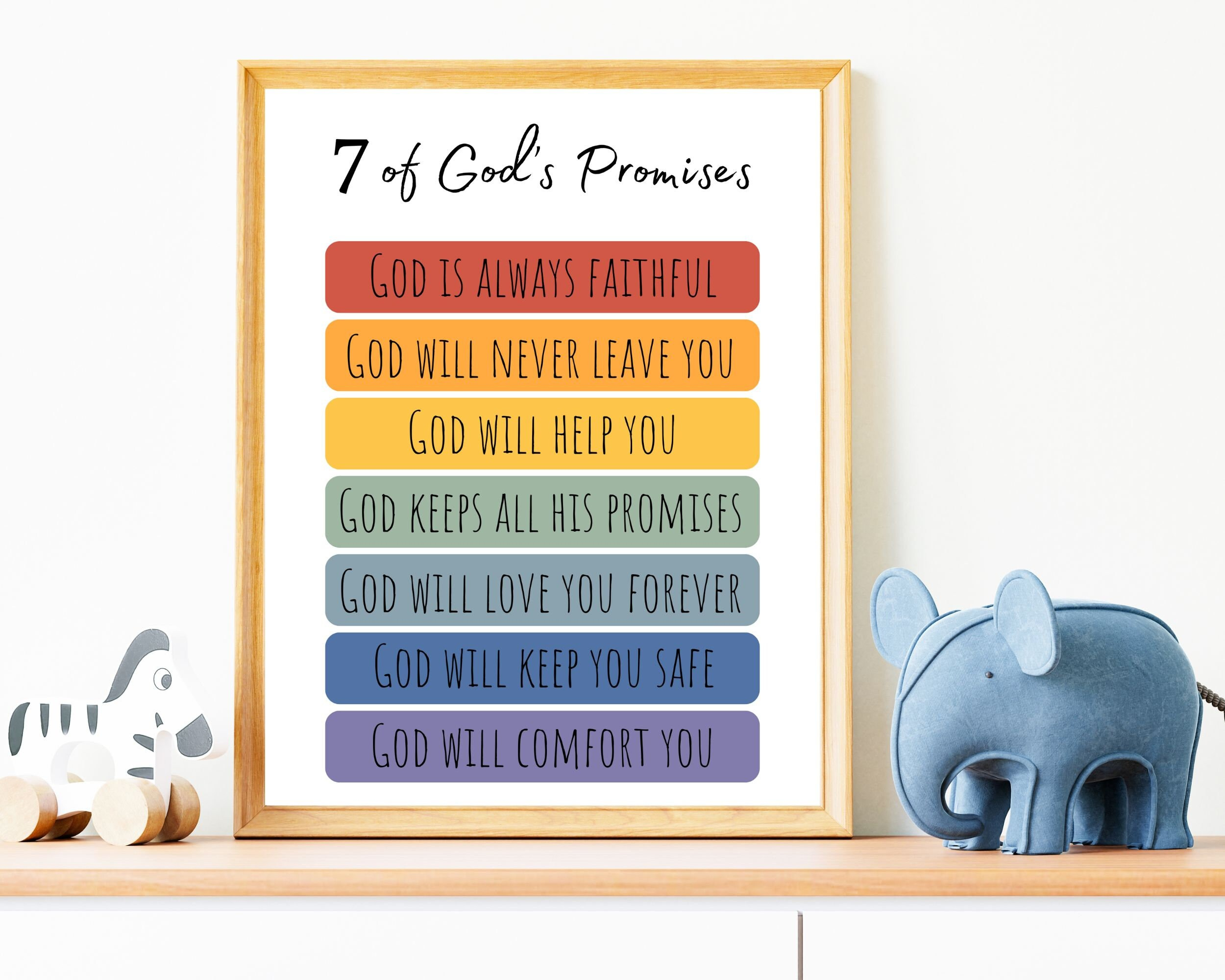 7 Of Gods Promises Printable | Kids Christian Scripture Poster with regard to Printable 7 Promises Of God