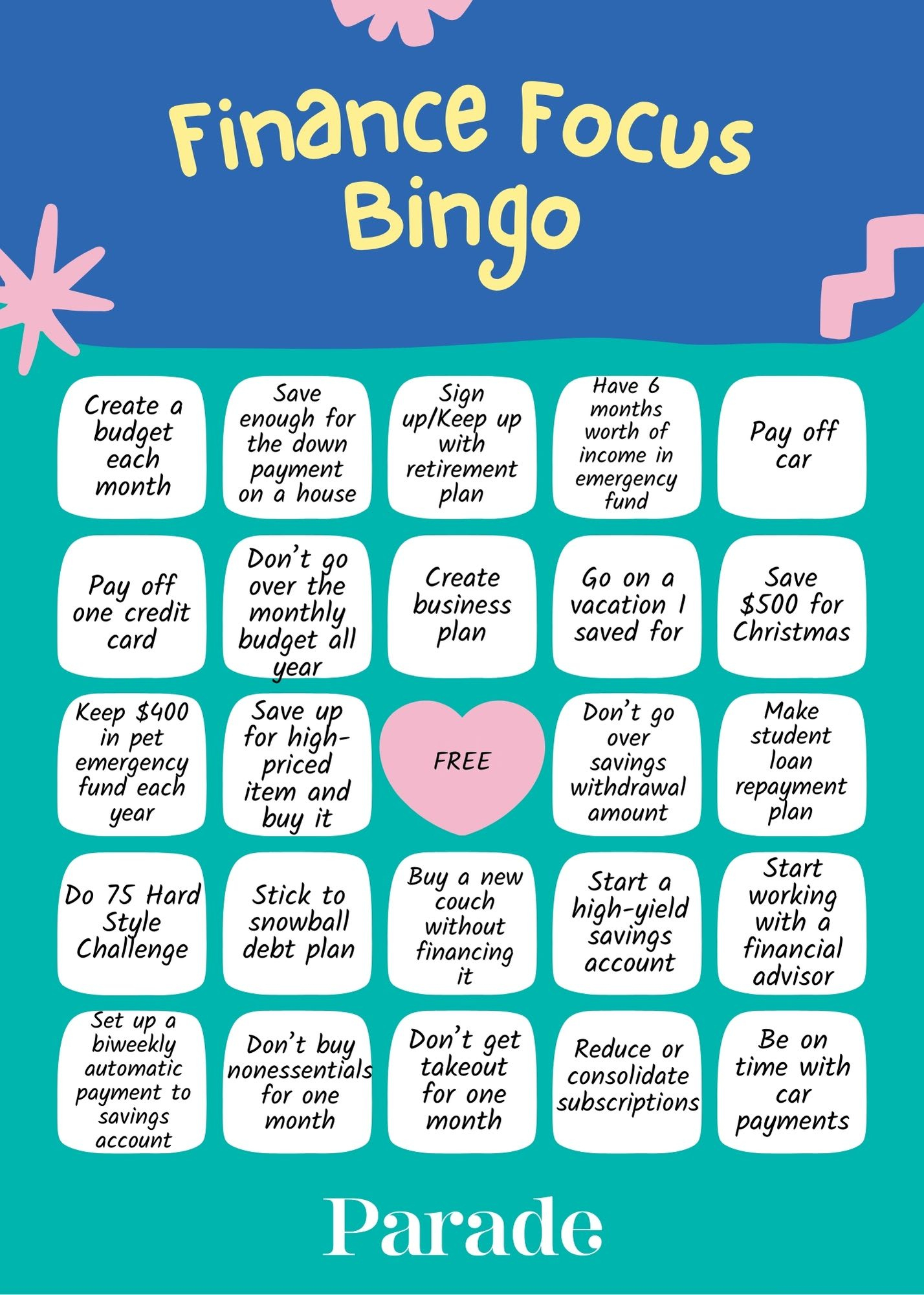 7 Printable Vision Board Bingo Cards (2025) - Parade pertaining to 2025 Bingo Card Ideas
