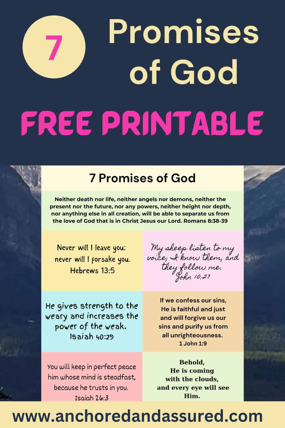 7 Promises Of God In The Bible (Free Printable) - Anchored And Assured pertaining to Printable 7 Promises of God