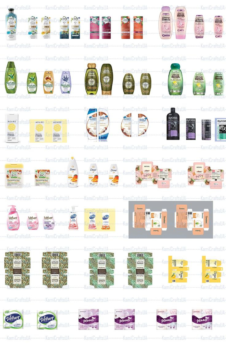 70 Printable Miniature Shampoo, Soap And Perfumes Set Packaging with Free 1 12 Scale Printables