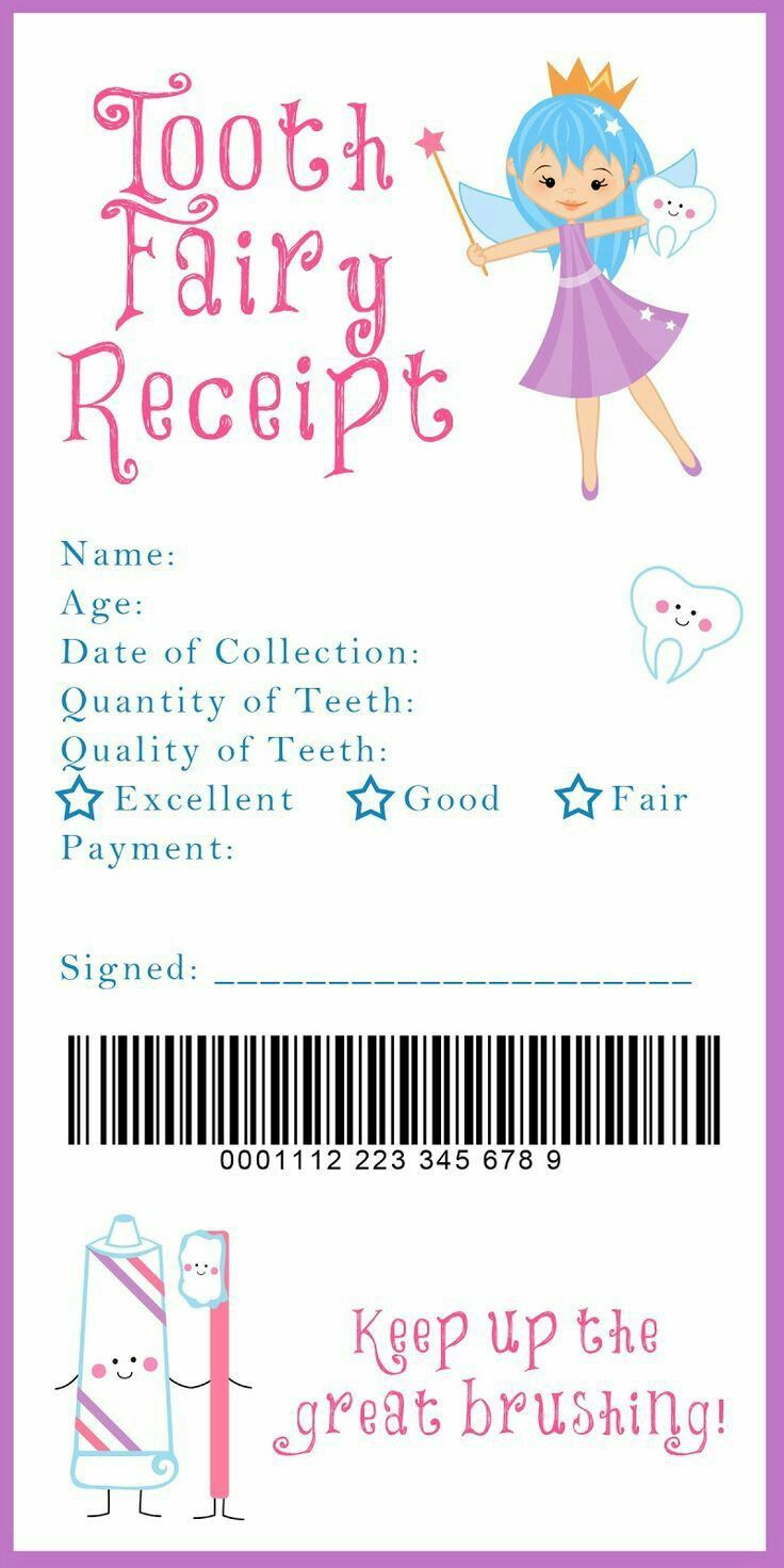8 Best Tooth Fairy Receipt (Printable) Ideas | Tooth Fairy Receipt with regard to Tooth Fairy Receipt Printable Free