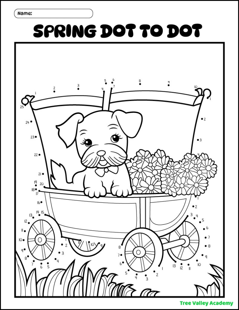 8 Spring Connect The Dots Coloring Pages - Tree Valley Academy with Spring Dot to Dot Free Printables