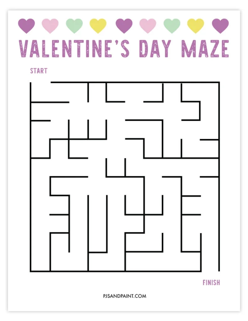 9 Free Printable Valentine&amp;#039;S Day Mazes - Pjs And Paint within Free Printable Valentine Maze