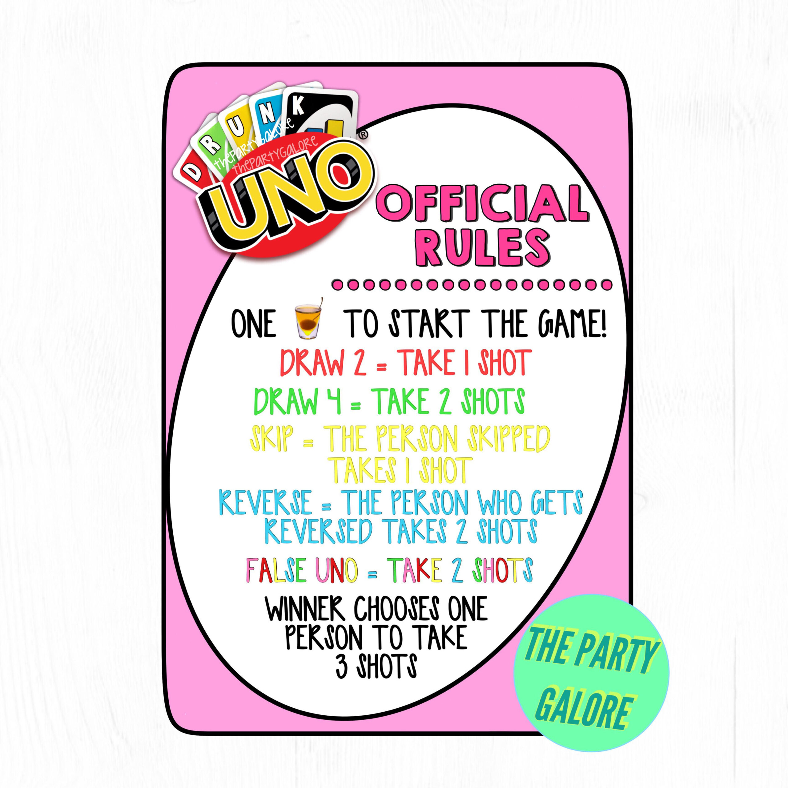 9 Teen Party Games Ideas | Party Games, Teen Party Games, Drinking for Printable Free Printable Drunk Uno Rules