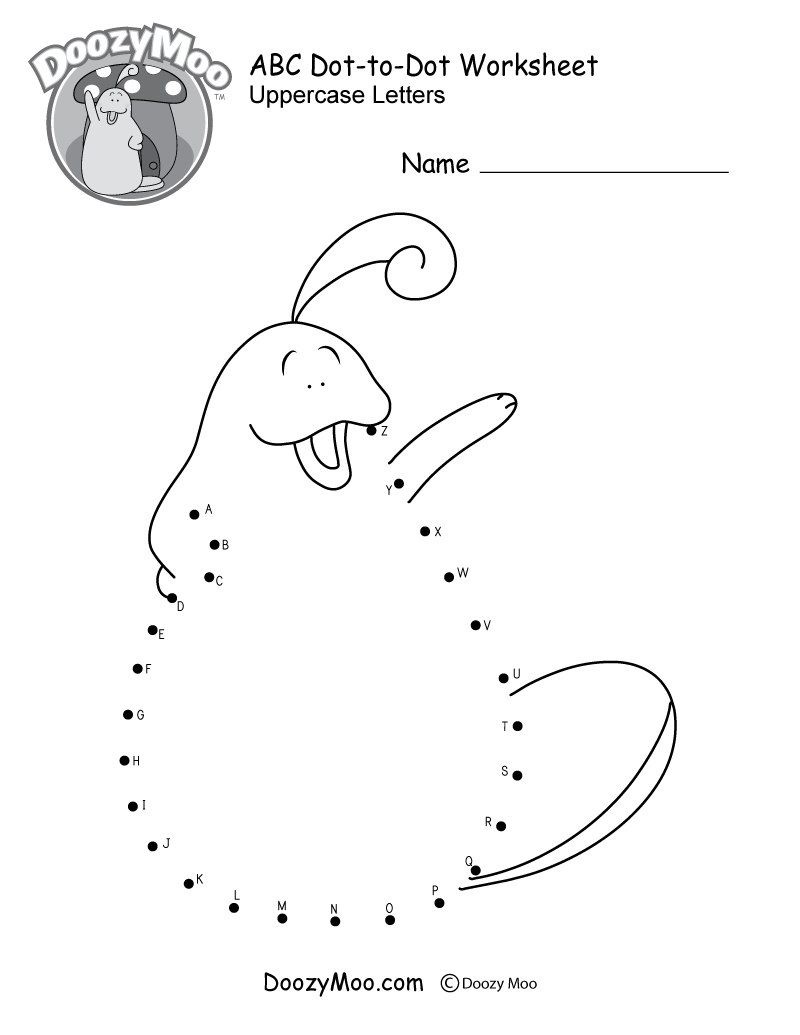 Abc Dot-To-Dot Worksheet (Free Printable) - Doozy Moo for Free Alphabet Dot To Dot Printables