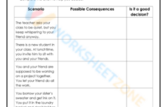 Actions Have Consequences Worksheet pertaining to Free Printable Actions and Consequences Worksheets