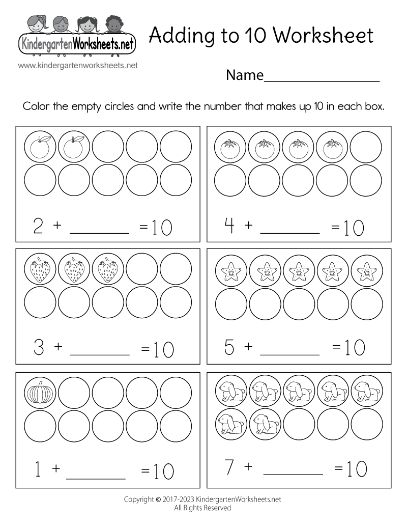 Adding To 10 Worksheet - Free Printable, Digital, &amp;amp; Pdf throughout Printable Adding To 10 Worksheet